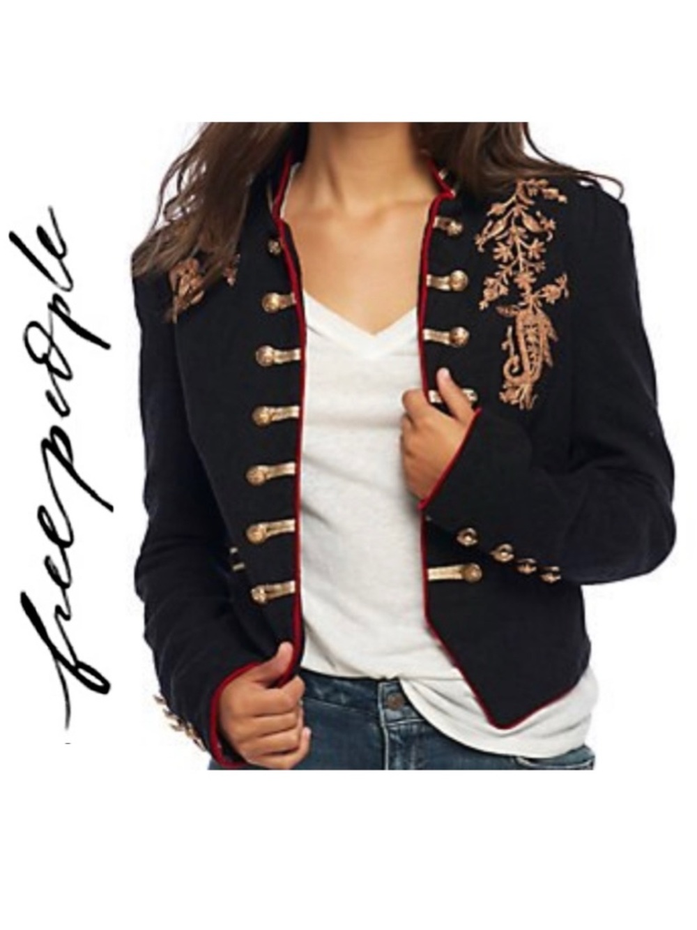 NWT! ⭐️ Free People Lauren Band Military Officer’s Jacket Size Medium ⭐️